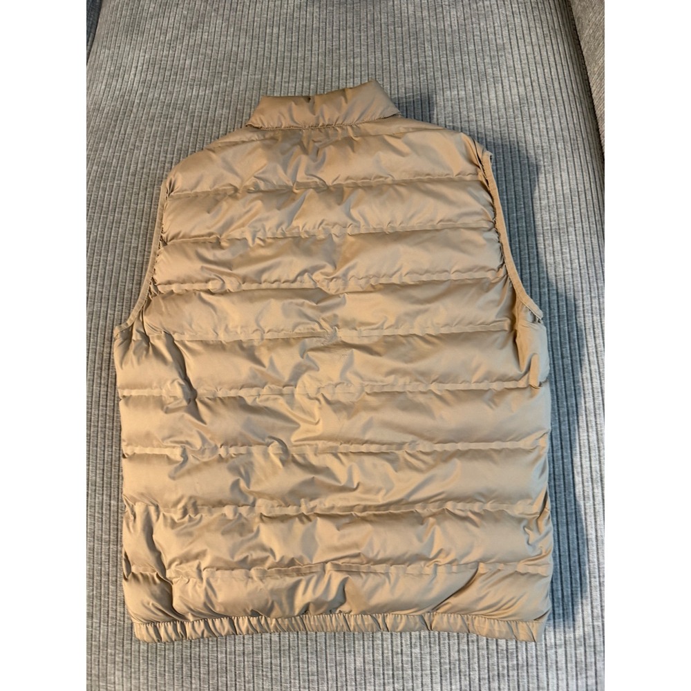 Zara Mens Puffer Vest Tan Khaki Full Zip Quilted Gilet Size Medium - Picture 2 of 5